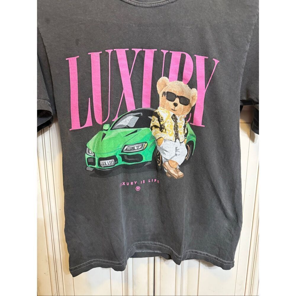 Fashion Nova Kids Cotton Short Sleeve Luxury Is Life Graphic Tee Brown Medium